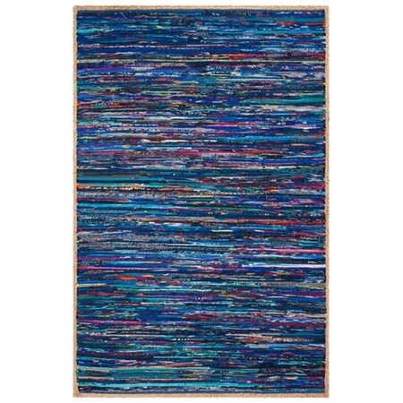 Safavieh 5 x 8 ft. Montauk Rectangle Hand Loomed Area RugBlue & Natural MTK960M-5